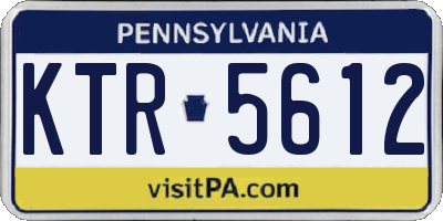 PA license plate KTR5612