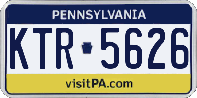 PA license plate KTR5626
