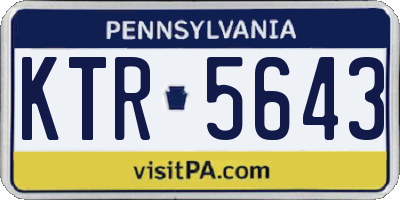 PA license plate KTR5643