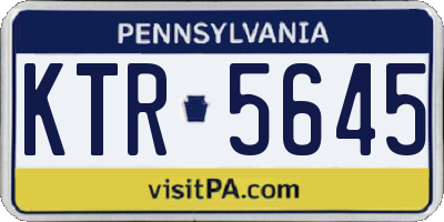 PA license plate KTR5645