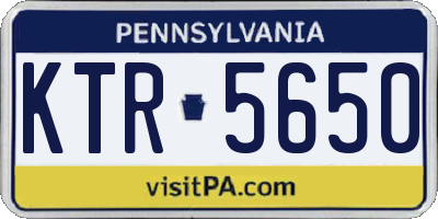PA license plate KTR5650