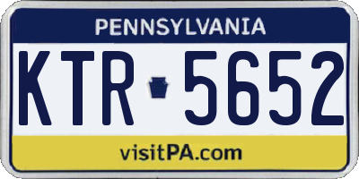 PA license plate KTR5652