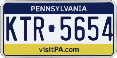 PA license plate KTR5654