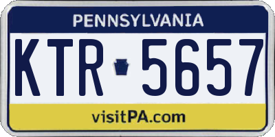 PA license plate KTR5657