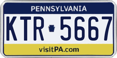 PA license plate KTR5667