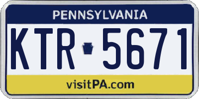 PA license plate KTR5671