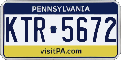 PA license plate KTR5672