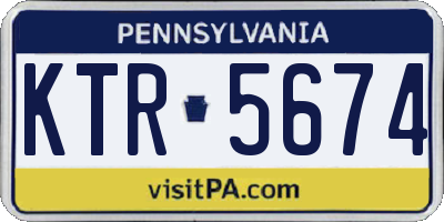 PA license plate KTR5674