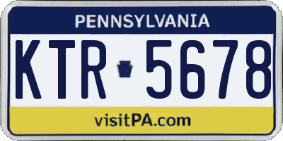 PA license plate KTR5678