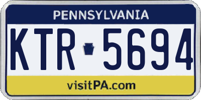 PA license plate KTR5694