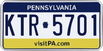 PA license plate KTR5701