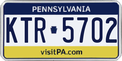 PA license plate KTR5702