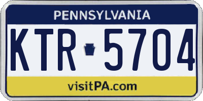 PA license plate KTR5704