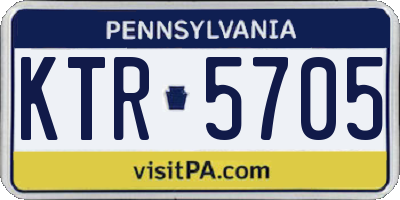 PA license plate KTR5705