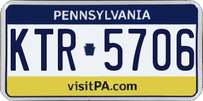 PA license plate KTR5706