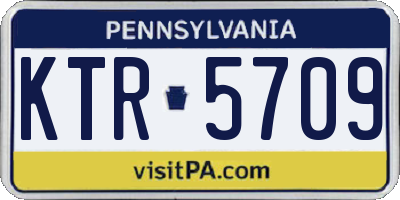 PA license plate KTR5709