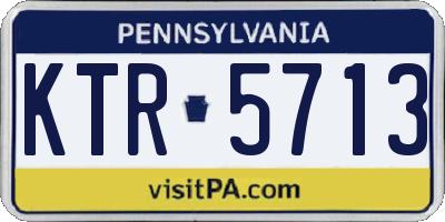 PA license plate KTR5713
