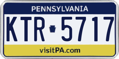 PA license plate KTR5717