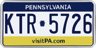 PA license plate KTR5726