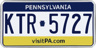PA license plate KTR5727