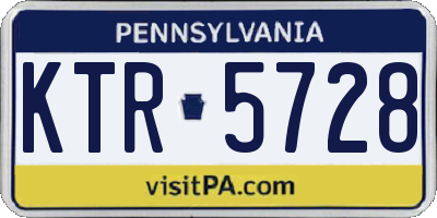 PA license plate KTR5728