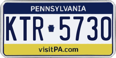 PA license plate KTR5730