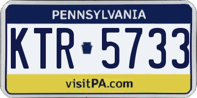PA license plate KTR5733