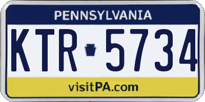 PA license plate KTR5734