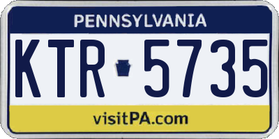 PA license plate KTR5735