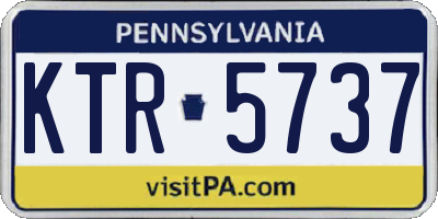 PA license plate KTR5737