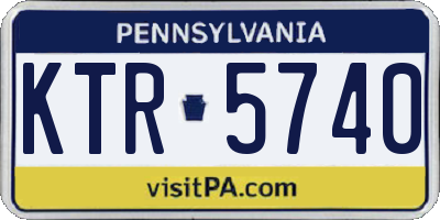 PA license plate KTR5740