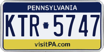 PA license plate KTR5747