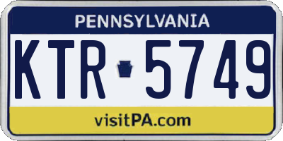 PA license plate KTR5749