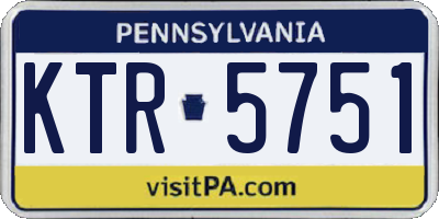 PA license plate KTR5751
