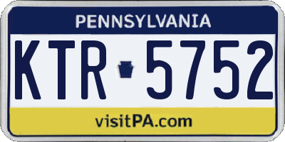 PA license plate KTR5752
