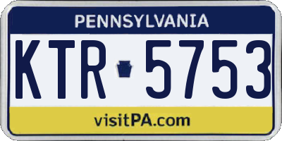 PA license plate KTR5753
