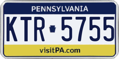 PA license plate KTR5755