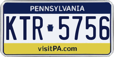 PA license plate KTR5756
