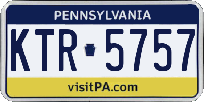 PA license plate KTR5757