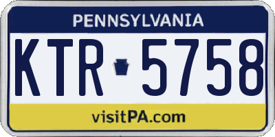 PA license plate KTR5758