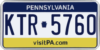 PA license plate KTR5760