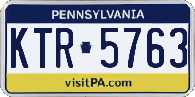 PA license plate KTR5763