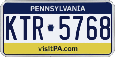 PA license plate KTR5768