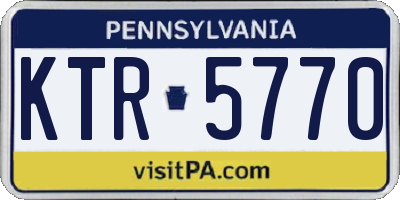 PA license plate KTR5770