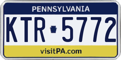 PA license plate KTR5772