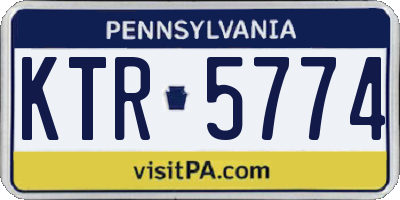 PA license plate KTR5774