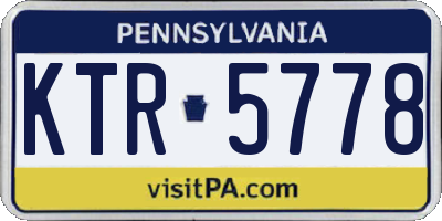 PA license plate KTR5778