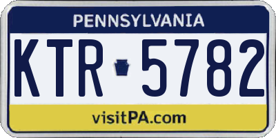 PA license plate KTR5782