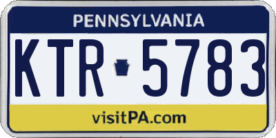 PA license plate KTR5783