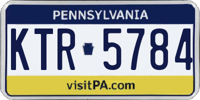 PA license plate KTR5784